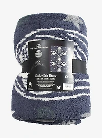 Disney The Nightmare Before Christmas Jack & Sally Allover Print Feather Knit Throw