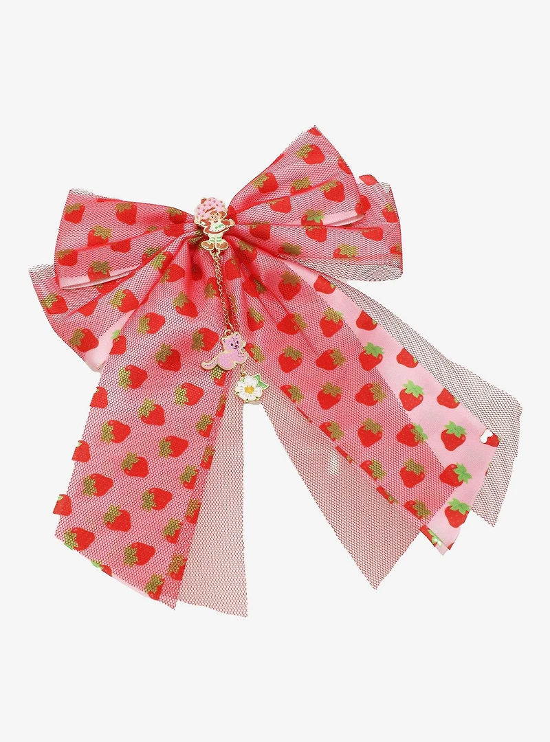 Strawberry Shortcake Tulle Bow Hair Clip