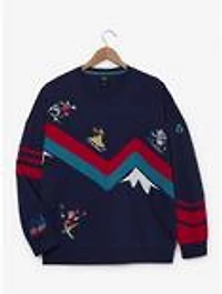 Disney Mickey and Friends Ski Striped Crewneck - BoxLunch Exclusive