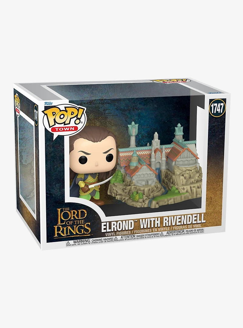 Funko Pop! Town The Lord of the Rings Elron with Rivendell Vinyl Figure Set