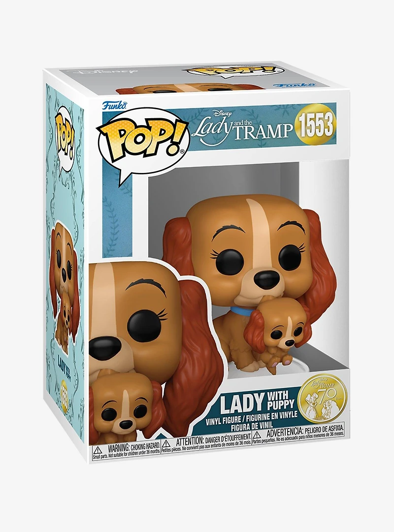 Funko Pop! Disney Lady and the Tramp 70th Anniversary Lady with Puppy Vinyl Figure