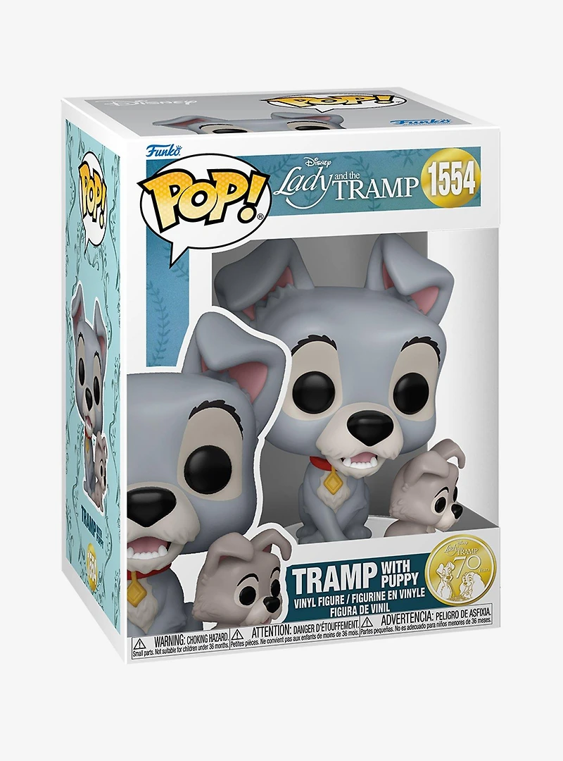 Funko Pop! Disney Lady and the Tramp 70th Anniversary Tramp with Puppy Vinyl Figure