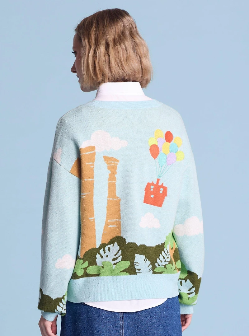 Disney Pixar Up Adventure Is Out There Scenic Women's Knit Cardigan — BoxLunch Exclusive