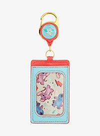 Loungefly Disney Lilo & Stitch Angel & Stitch Floral Heart Retractable Lanyard