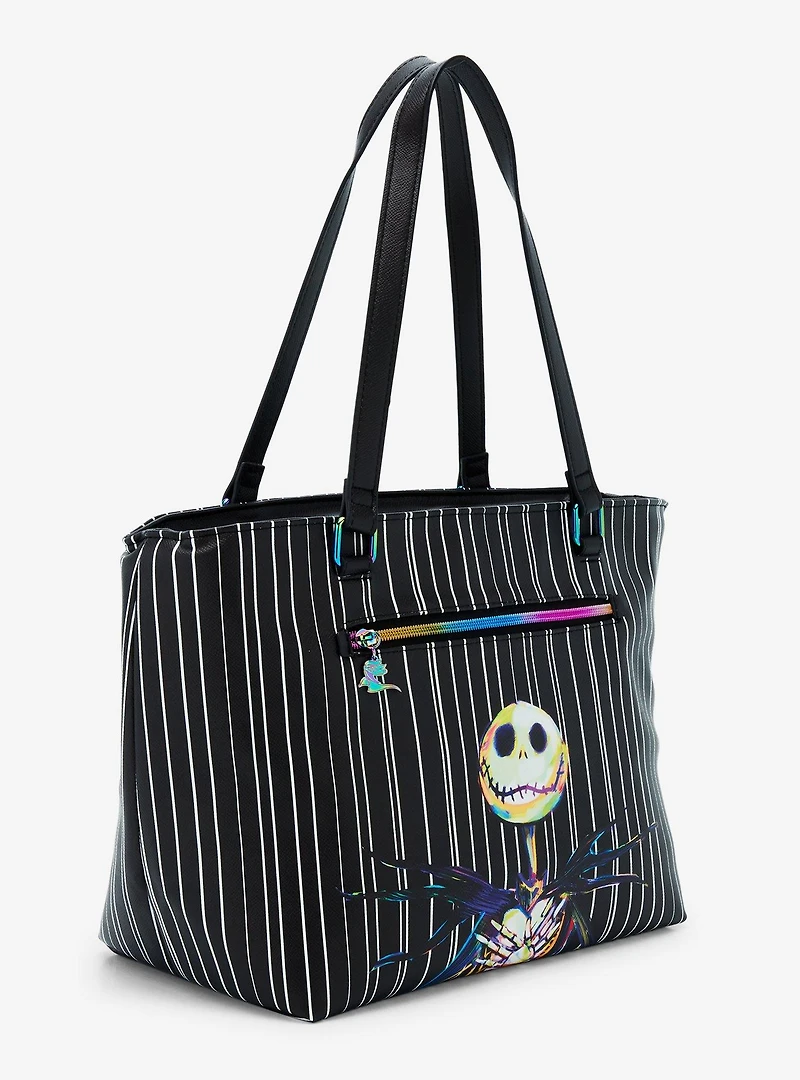 Disney The Nightmare Before Christmas Jack Skellington Striped Portable Cooler Tote