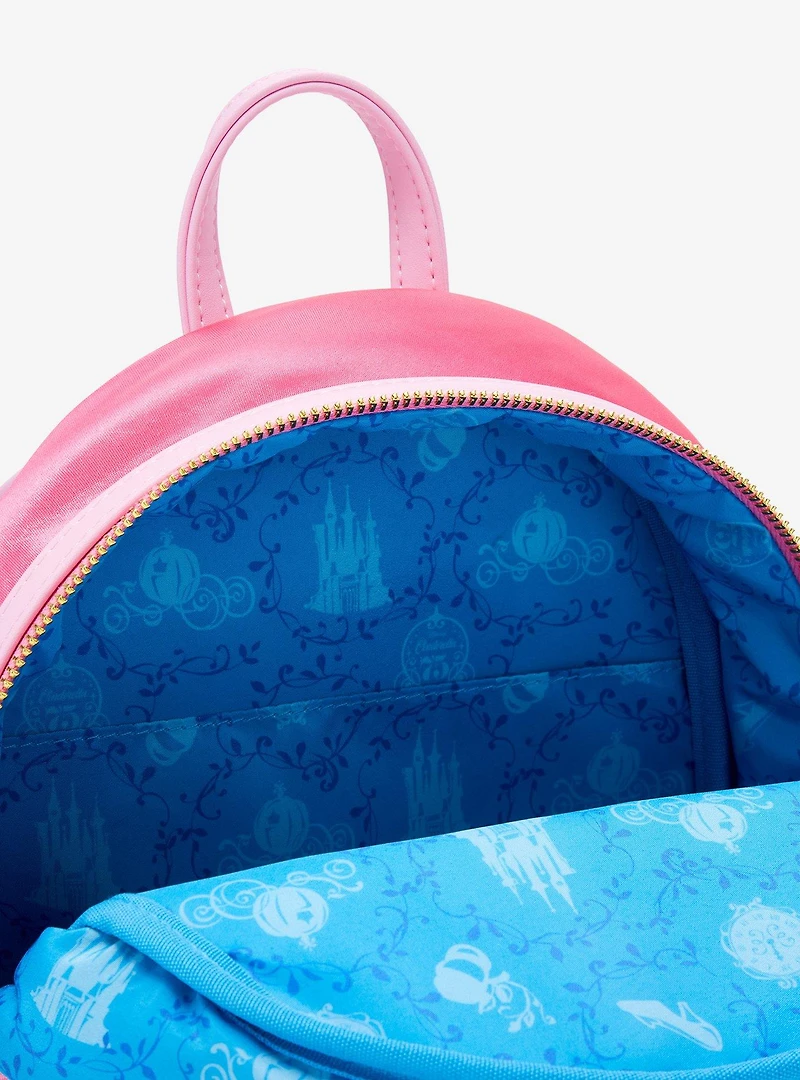 Loungefly Disney Cinderella 75th Anniversary Pink Dress Figural Mini Backpack