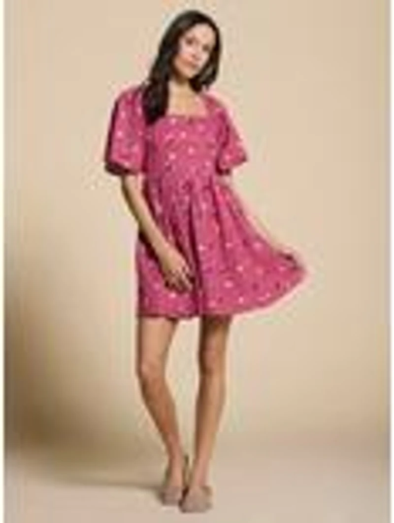 Disney Minnie Mouse Embroidered Hearts Smock Dress - BoxLunch Exclusive