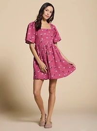 Disney Minnie Mouse Embroidered Hearts Smock Dress - BoxLunch Exclusive