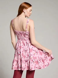 Peanuts Snoopy & Woodstock Hearts Pink Tank Dress — BoxLunch Exclusive