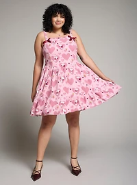 Peanuts Snoopy & Woodstock Hearts Plus Pink Tank Dress — BoxLunch Exclusive