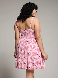 Peanuts Snoopy & Woodstock Hearts Plus Pink Tank Dress — BoxLunch Exclusive