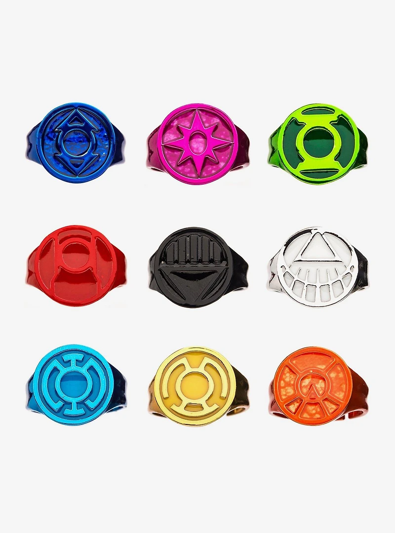 DC Comics Green Lantern Enamel Ring Set