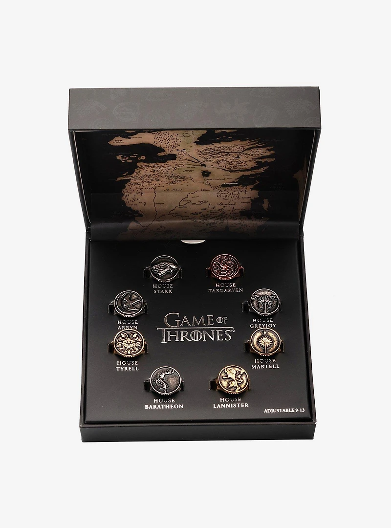 Game of Thrones Adjustable Rings Set