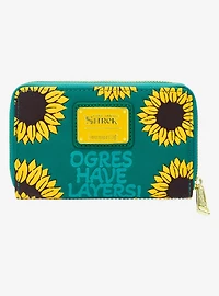 Loungefly DreamWorks Shrek Donkey & Shrek Sunflower Field Small Zip Wallet