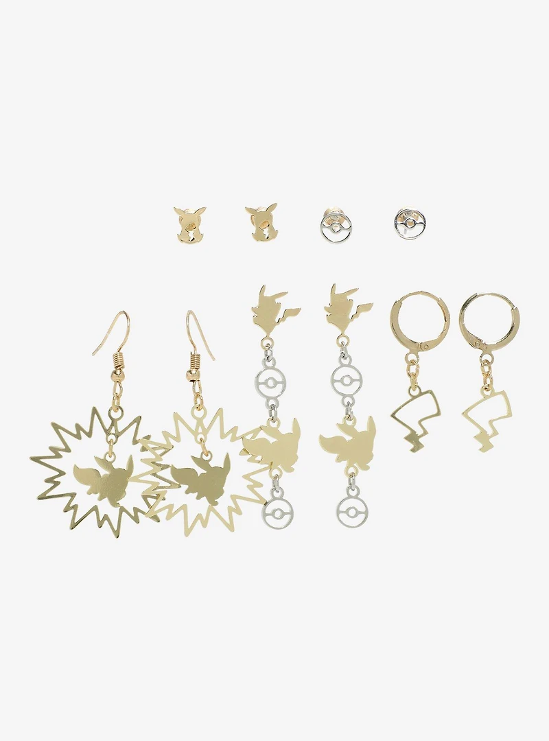 Pokémon Eevee & Pikachu Gold Earring Set
