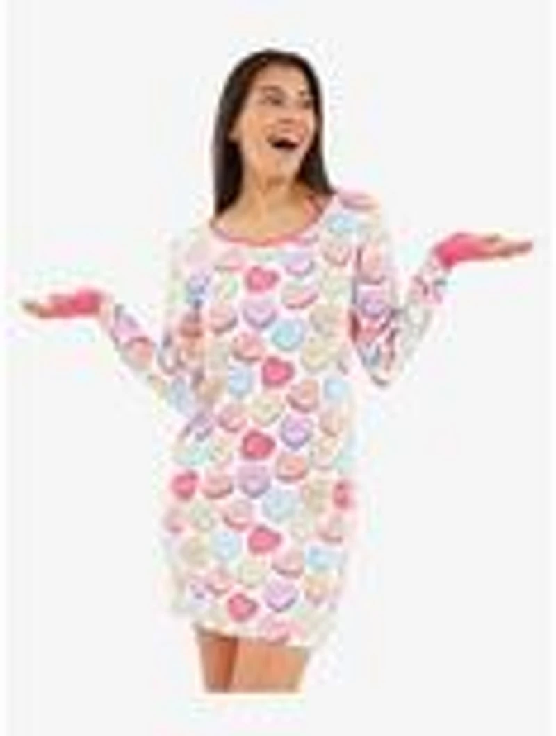 Girl Powers Conversation Hearts Long Sleeve Nightshirt