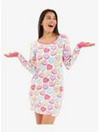 Girl Powers Conversation Hearts Long Sleeve Nightshirt