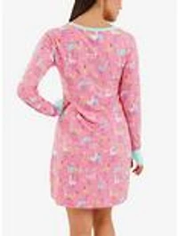 Dreaming of Flamingos Long Sleeve Nightshirt