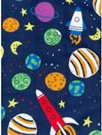 Space Ship Long Sleeve Notch Collar Youth Pajama Set