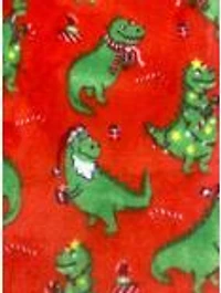 Santa Saurus Rex Raglan Long Sleeve Plush Youth Pajama Set