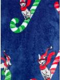 Candy Cane Sled Dogs Youth Hooded One Piece Pajama