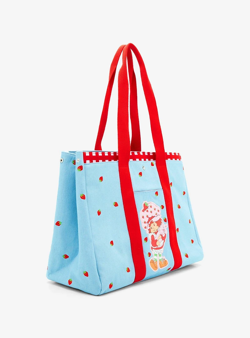 Strawberry Shortcake Embroidered Denim Tote Bag — BoxLunch Exclusive