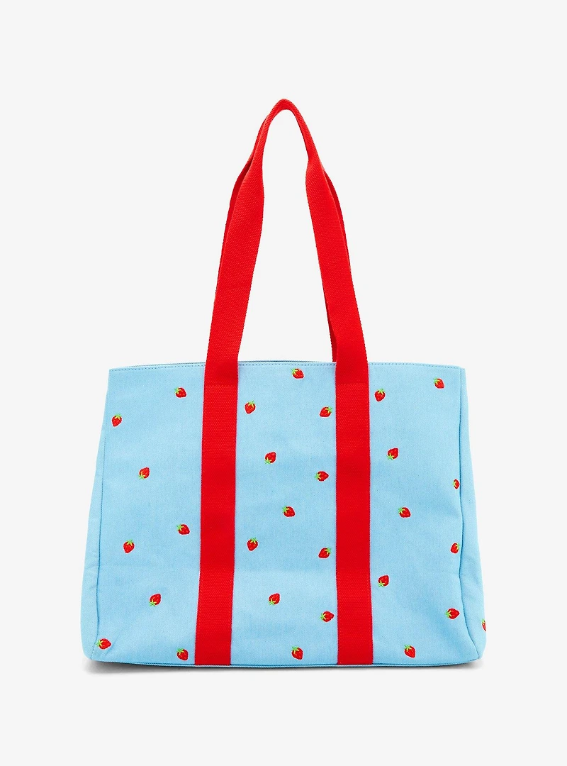 Strawberry Shortcake Embroidered Denim Tote Bag — BoxLunch Exclusive