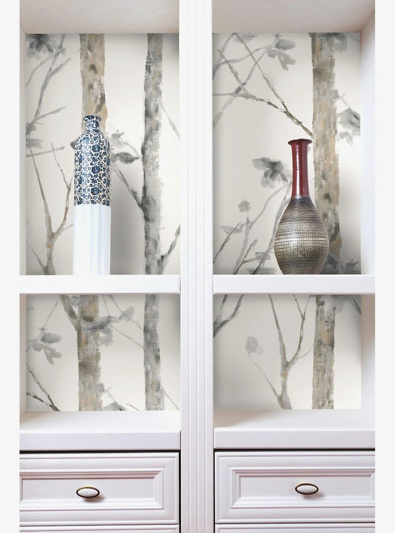Birch Trees Brown Peel & Stick Wallpaper