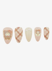Sanrio Hello Kitty Latte Bear Pearl Press-On Nails