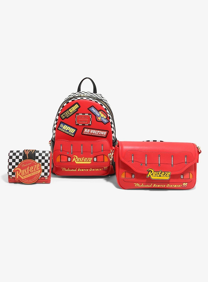 Loungefly Disney Pixar Card Lightning McQueen Bumper Light-Up Figural Crossbody Bag - BoxLunch Exclusive