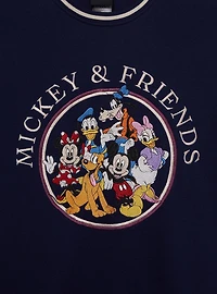 Disney Mickey & Friends Group Portrait Color Block Corduroy Crewneck — BoxLunch Exclusive