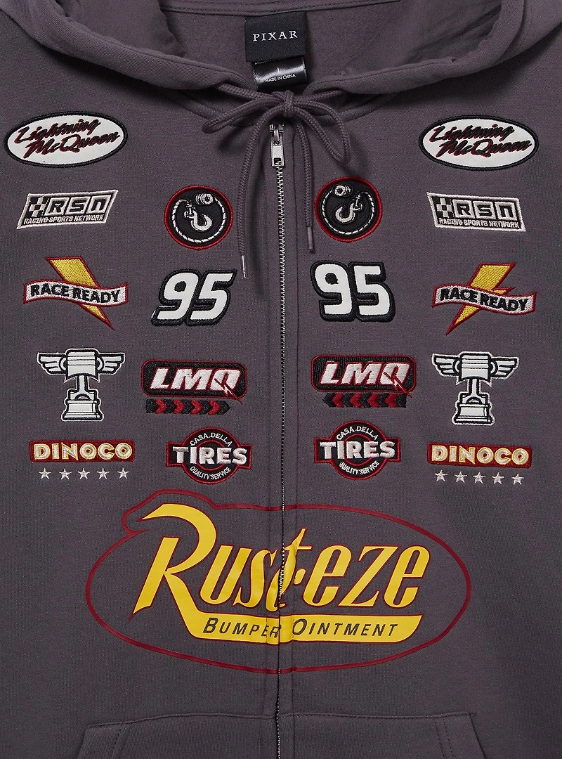 Disney Pixar Cars Lightning McQueen Racing Patches Zippered Hoodie - BoxLunch Exclusive