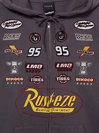 Disney Pixar Cars Lightning McQueen Racing Patches Zippered Hoodie - BoxLunch Exclusive