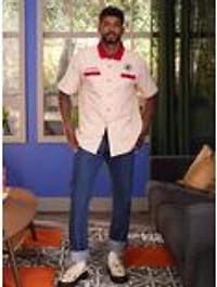 Disney Pixar Toy Story Pizza Planet Striped Woven Button-Up - BoxLunch Exclusive