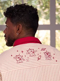 Disney Pixar Toy Story Pizza Planet Striped Woven Button-Up - BoxLunch Exclusive