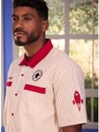 Disney Pixar Toy Story Pizza Planet Striped Woven Button-Up - BoxLunch Exclusive