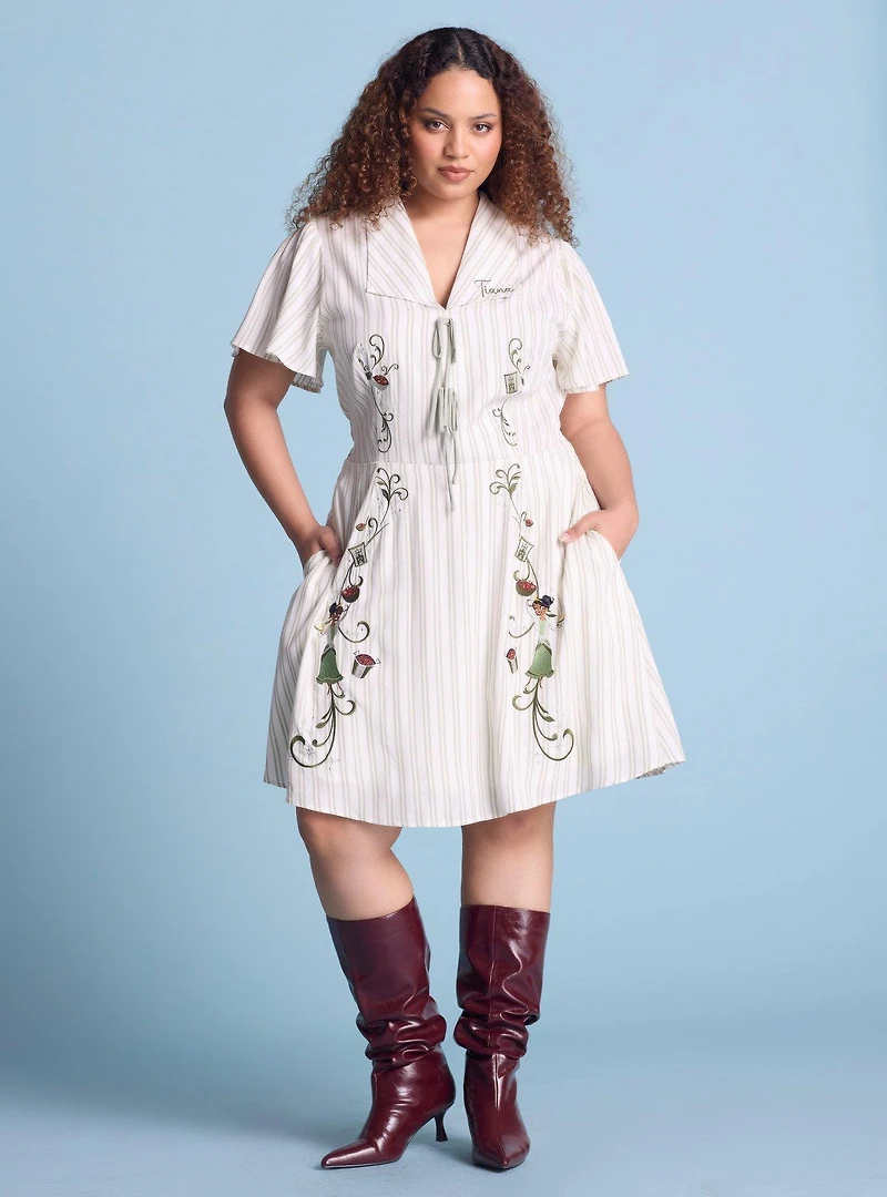 Disney The Princess and Frog Tiana Striped Plus Smock Dress