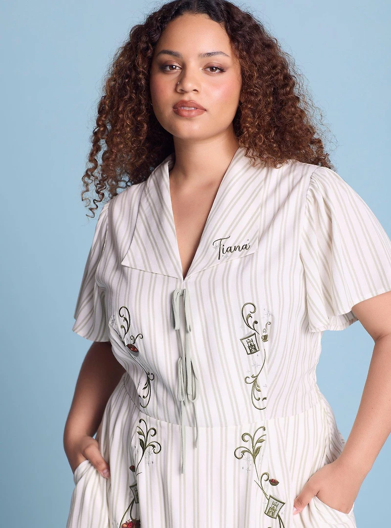 Disney The Princess and Frog Tiana Striped Plus Smock Dress