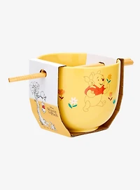 Disney Winnie the Pooh Floral Piglet & Pooh Bear Ramen Bowl with Chopsticks