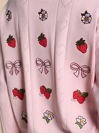 Strawberry Shortcake Pointelle Women's Cardigan — BoxLunch Exclusive