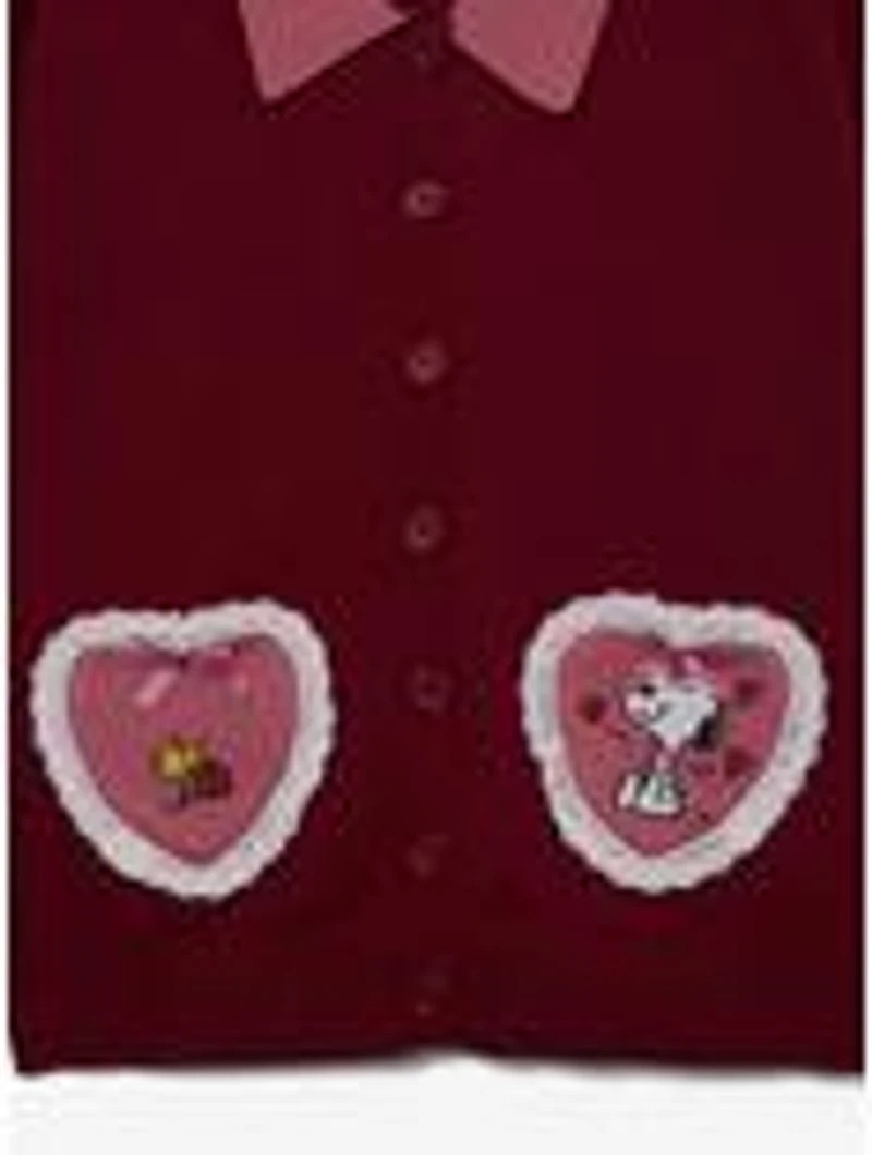 Peanuts Snoopy & Woodstock Heart Lace Women's Plus Cardigan — BoxLunch Exclusive