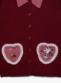 Peanuts Snoopy & Woodstock Heart Lace Women's Plus Cardigan — BoxLunch Exclusive