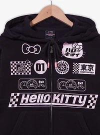 Sanrio Hello Kitty Racing Patches Cropped Women's Zippered Hoodie - BoxLunch Exclusive