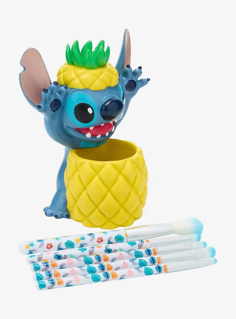 Disney Lilo & Stitch Pineapple Jar & Cosmetic Brush Set — BoxLunch Exclusive