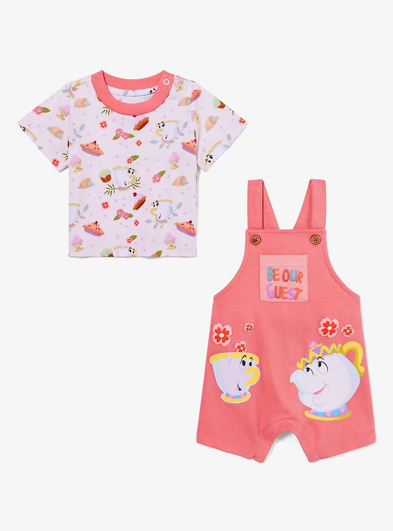 Disney Beauty and the Beast Be Our Guest Infant T-Shirt Overall Set