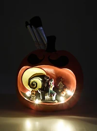 Disney The Nightmare Before Christmas Jack & Sally Pumpkin Light-Up Makeup Brush Holder & Brush Set - BoxLunch Exclusive