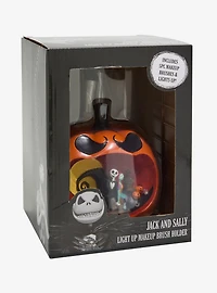 Disney The Nightmare Before Christmas Jack & Sally Pumpkin Light-Up Makeup Brush Holder & Brush Set - BoxLunch Exclusive