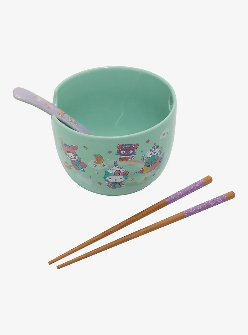 Sanrio Hello Kitty and Friends Rainbow Ramen Bowl with Chopsticks & Spoon