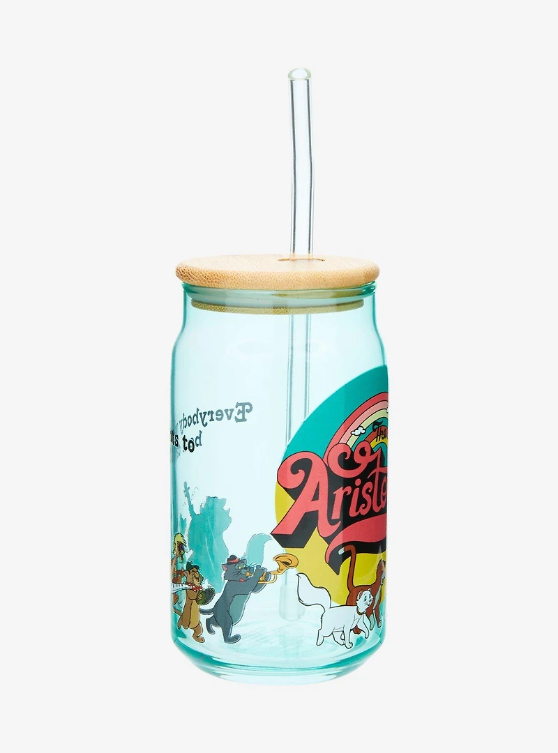 Disney The Aristocats Retro Glass Tumbler with Straw