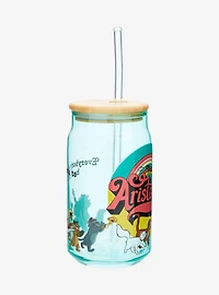 Disney The Aristocats Retro Glass Tumbler with Straw